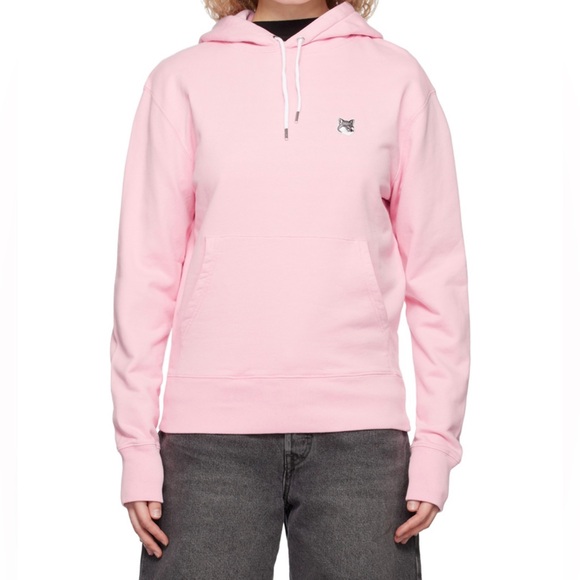 🛍️MAISON KITSUNÉ Pink Fox French Terry Hoodie🛍️ - Picture 1 of 7